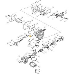 Cilindro pistone segmenti ORIGINALE motosega XC44 430 470 SP440 383070001/0 ALPINA | NewgardenParts.com