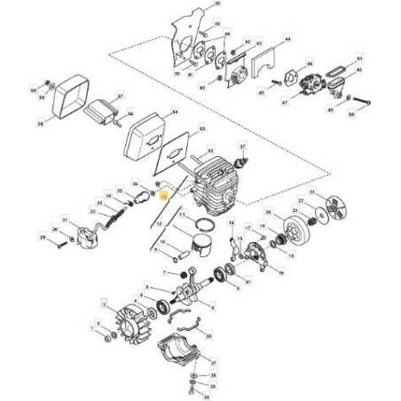 ORIGINAL chainsaw piston cylinder segments XC44 430 470 SP440 383070001/0 ALPINA | NewgardenParts.com