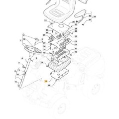 SUPPORTO SOSPENSIONE INFERIORE. SEDILE PFM CTF ORIGINALE STIGA - 387785203/1 | NewgardenParts.com