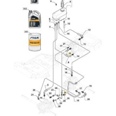 TUYAU DE COLLECTEUR DE TRANSMISSION/POMPE PFM D'ORIGINE STIGA - 387869513/0 | NewgardenParts.com