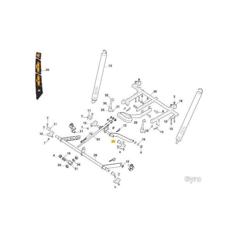 ASTA POSTERIORE SOLLEVAMENTO PIATTO 108 eZTR ORIGINALE STIGA - 387000329/0