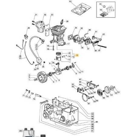 ZYLINDER/KOLBEN D-39 MS 382S -R ORIGINAL STIGA - 383070005/0 | NewgardenParts.com
