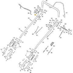 UPPER JOINT RIGHT ALUMINUM TOP HANDLE MP2 VGA ORIGINAL STIGA - 381007580/0 | NewgardenParts.com