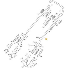 HANDLE DIGI-BULLDOG MP2 GRAY ASTR+IMP ORIGINAL STIGA - 381007653/0 | NewgardenParts.com
