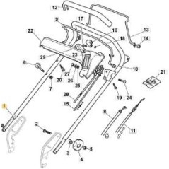 TOP PART OF THE HANDLE NP TR ORIGINAL BLACK PAINT STIGA - 381007028/1 | NewgardenParts.com