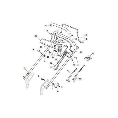 TOP PART OF THE HANDLE NP TR ORIGINAL BLACK PAINT STIGA - 381007028/1 | NewgardenParts.com
