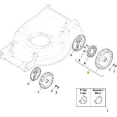 LLANTA MP2 ALU+CORONA D-240 RODAMIENTOS ORIGINAL STIGA - 381007800/0 | NewgardenParts.com