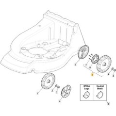 PL.RUEDA+COR.-210 RODAMIENTOS x MC504/PAN ORIGINAL STIGA - 381007802/0