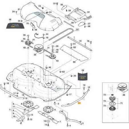 SIDE PROTECTION PIPE RIGHT-SX CD105 VNGA ORIGINAL STIGA - 387869263/0 | NewgardenParts.com