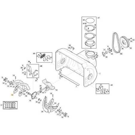 RIGHT AUGER - ST 6272 P TRAC ORIGINAL STIGA - 118821179/1 | NewgardenParts.com