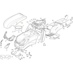 CAPOT SUPÉRIEUR ET DOUBLE FEU ROUGE RAL3003 ORIGINE STIGA - 325076987/0 | NewgardenParts.com