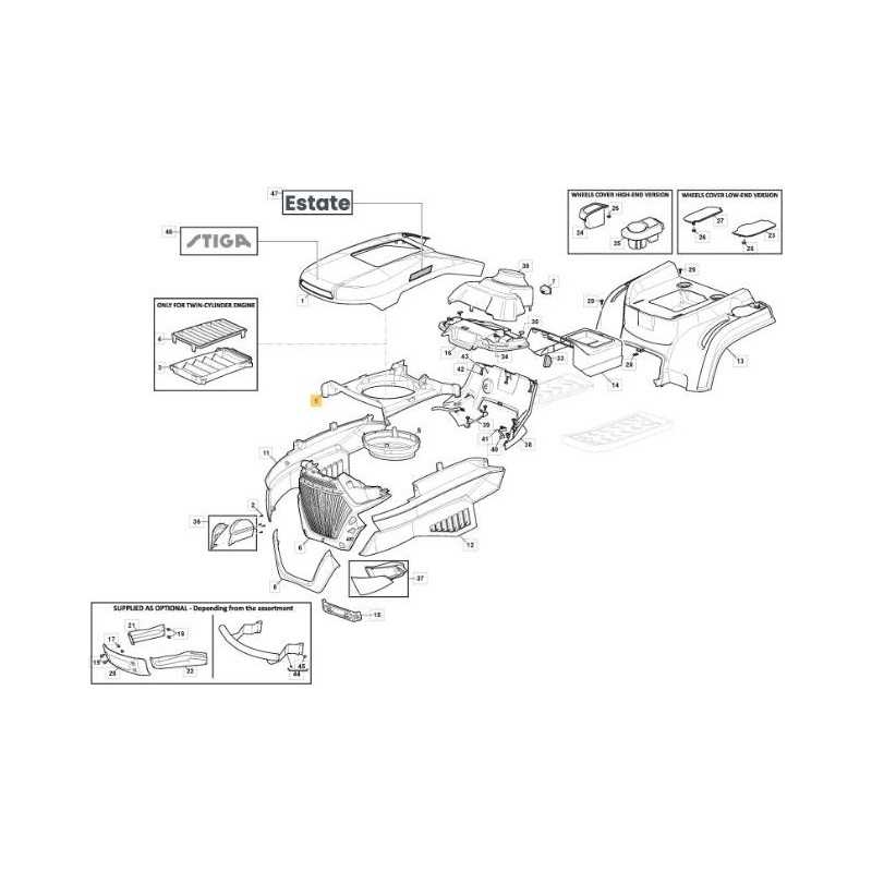 STIGA SDST PP YELLOW BONNET AIR CONVEYOR ORIGINAL STIGA - 325108117/0