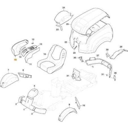 EXTERNES ARMABDECKUNGS-KIT PCH ROT RAL3003 ORIGINAL STIGA - 337110369/0 | NewgardenParts.com
