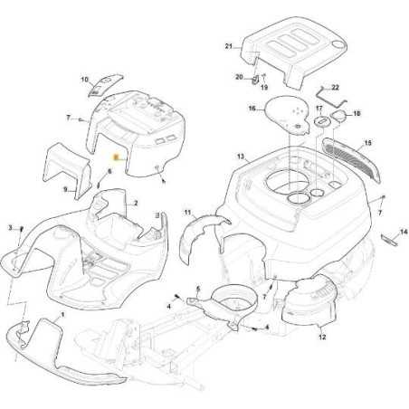 ZENTRALE ABDECKUNG PKEL NCS8000N ORIGINAL STIGA - 337110368/0 | NewgardenParts.com