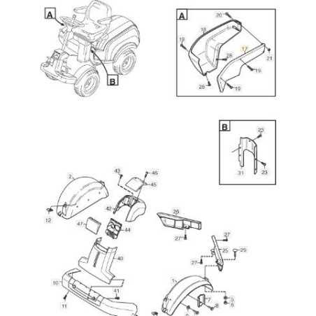 TAPA DE CONSOLA DERECHA ORIGINAL STIGA PARK - 1134-4360-01 | NewgardenParts.com