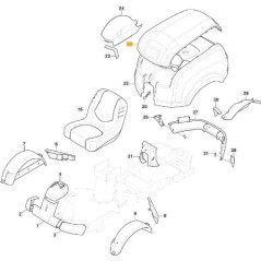 UPPER ENGINE COVER PCH GRAY NCS8000N ORIGINAL STIGA - 337110334/0 | NewgardenParts.com