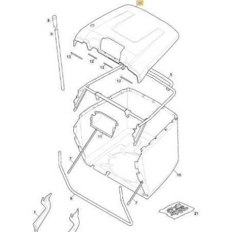 YELLOW BAG COVER 122410 MP 84/98 ORIGINAL STIGA - 325110439/2 | NewgardenParts.com