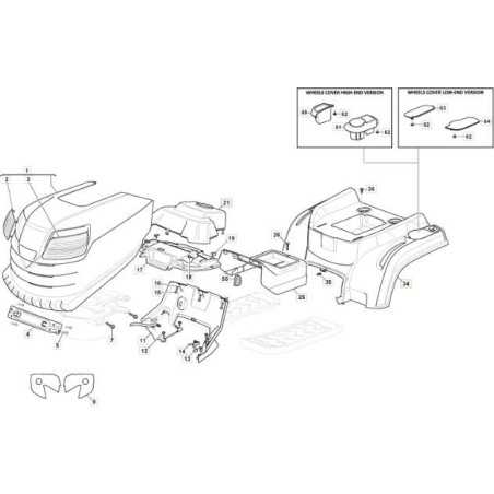 TAPA RUEDA ROJO 300941 MP 84C ORIGINAL STIGA - 325110432/2 | NewgardenParts.com