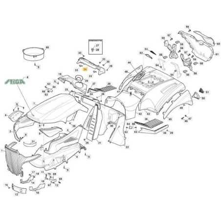 KIT TABLEAU DE BORD TX HE GRIS NCS8000N S/C(FTI) ORIGINAL STIGA - 325120281/0 | NewgardenParts.com