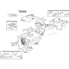 RIGHT SIDE BONNET SDST GRAY NCS8000N PP ORIGINAL STIGA - 325207306/0 | NewgardenParts.com