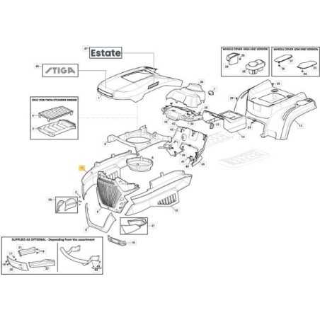 RIGHT SIDE BONNET SDST GRAY NCS8000N PP ORIGINAL STIGA - 325207306/0 | NewgardenParts.com