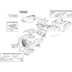 FRONT BONNET SDST BLACK PP ORIGINAL STIGA - 325077036/0 | NewgardenParts.com