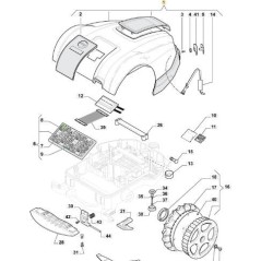 COUVERCLE ASSEMBLÉ AR1 500 ORIGINAL STIGA - 112600240/0 | NewgardenParts.com