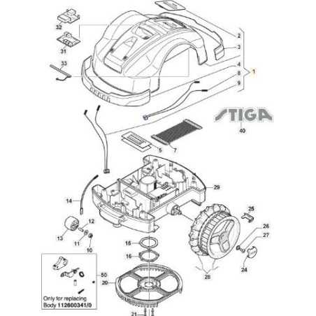 AUTOCLIP SHELL ASSEMBLY 328S ORIGINAL STIGA - 112600207/0 | NewgardenParts.com