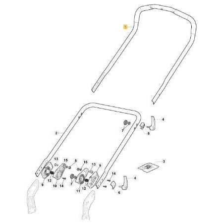 TOP HANDLE DIGI-ERGO D25 CR-MP1 YELLOW+IMP. ORIGINAL STIGA - 381007633/0 | NewgardenParts.com