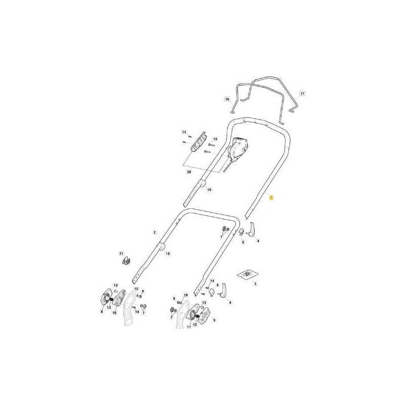UPPER HANDLE ERGO BATT. CP1-MP1 YELLOW+IMP ORIGINAL STIGA - 381007680/0