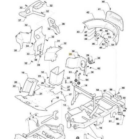 REAR SEAT COLUMN PLATE PFM VNN ORIGINAL STIGA - 387547009/1 | NewgardenParts.com