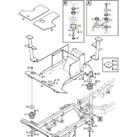 WASHER WITH 4 HOLES 46.8x88x8 ZNB ORIGINAL STIGA - 1135-4009-01 | NewgardenParts.com