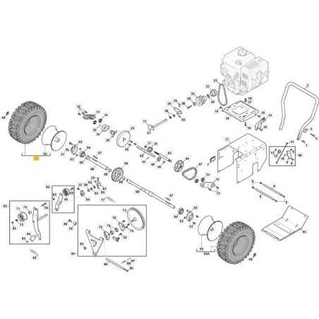 COMPLETE RIGHT WHEEL 16*4.8-8 - ST5266PB ORIGINAL STIGA - 118820582/0 | NewgardenParts.com