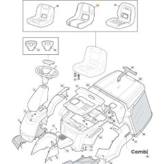 Smart Low Back Seat for STIGA 66Q 827M Ride-On Mower 125722487/0 | NewgardenParts.com
