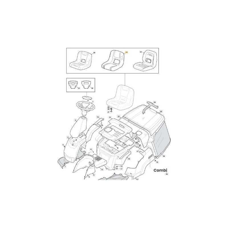Smart Low Back Seat for STIGA 66Q 827M Ride-On Mower 125722487/0