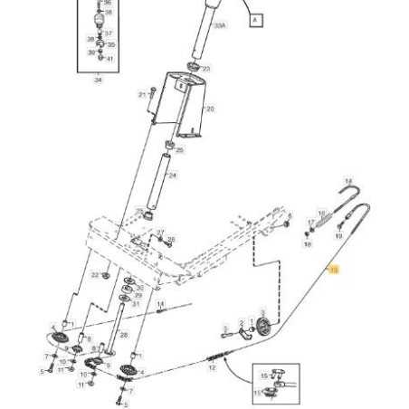 CABLE DE DIRECCIÓN IZQUIERDO ORIGINAL STIGA - 1134-5192-01 | NewgardenParts.com