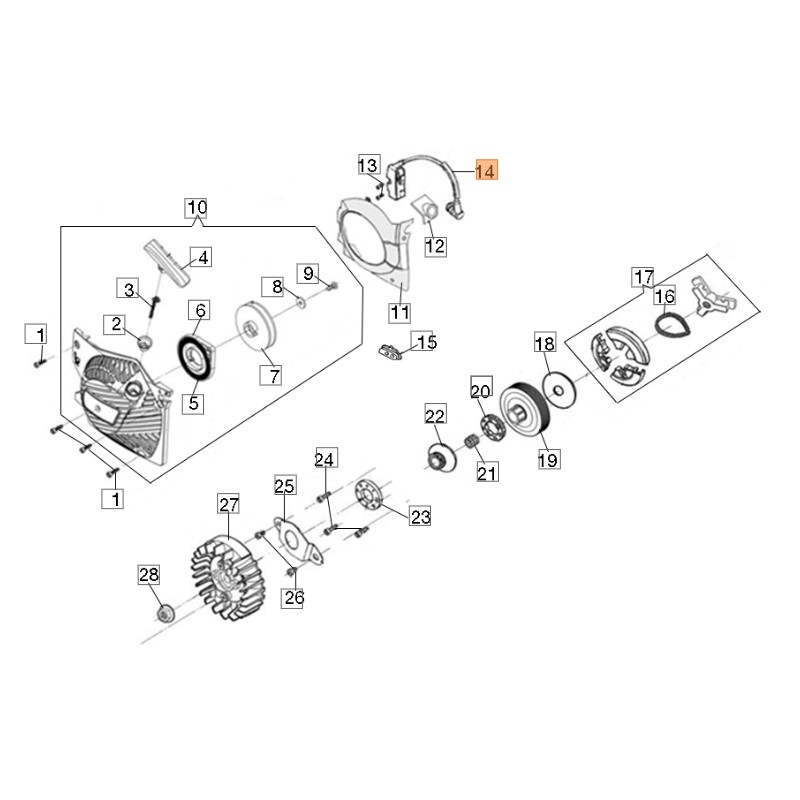 Bobina avviamento motosega modelli GS51 ORIGINALE EMAK PY000072