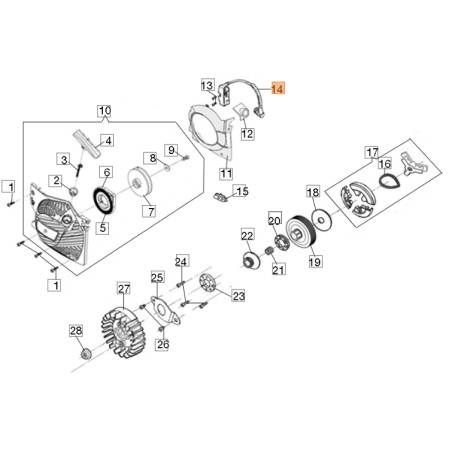 Bobina avviamento motosega modelli GS51 ORIGINALE EMAK PY000072 | NewgardenParts.com