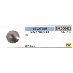 Disco chiusura TILLOTSON motosega HU Ø esterno 7,2 mm 179-62 | NewgardenParts.com