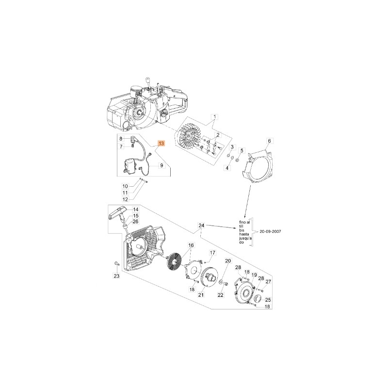 Bobina avviamento troncatore modelli 983TTA ORIGINALE EMAK 52010320AR