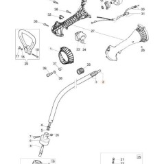 Arbre d'entraînement d'origine pour débroussailleuse OLEOMAC SPARTA25TR 61150020AR | NewgardenParts.com