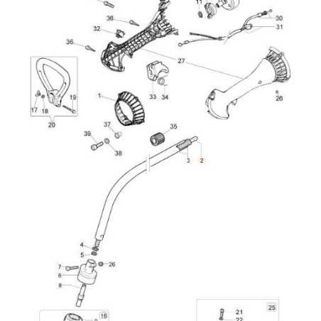 Arbre d'entraînement d'origine pour débroussailleuse OLEOMAC SPARTA25TR 61150020AR | NewgardenParts.com
