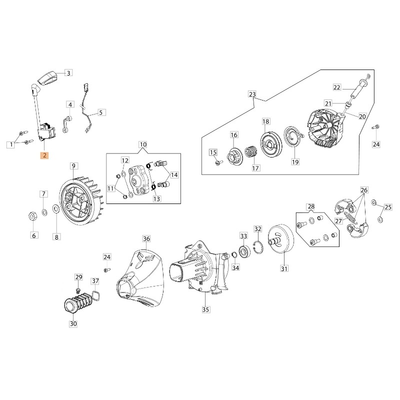 Bobina decespugliatore modelli BCF530 BCF550 ORIGINALE EMAK 2501014R