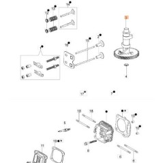 Albero camme tagliaerba G44PK G44TK ORIGINALE OLEOMAC L66150404 | NewgardenParts.com