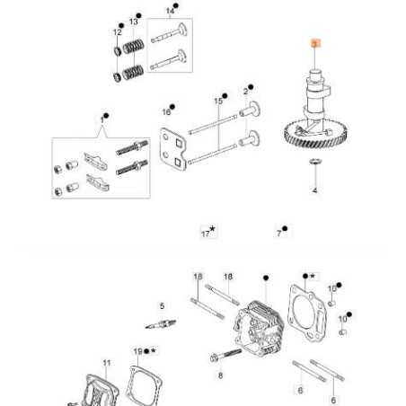 Arbre à cames pour tondeuses à gazon G44PK et G44TK, origine OLEOMAC L66150404 | NewgardenParts.com