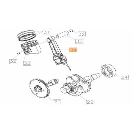 COMPLETE ORIGINAL CONNECTING ROD EMAK L66152505 | NewgardenParts.com