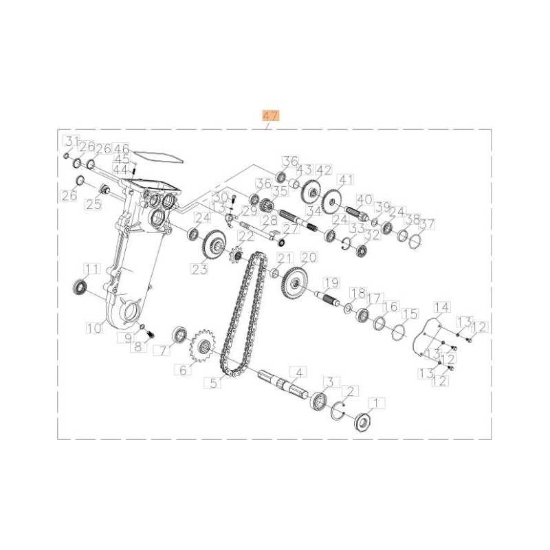 TRANSMISSION KIT FOR ORIGINAL EMAK MOTOR HOE L66151265