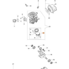 PISTÓN COMPLETO ORIGINAL EMAK 50232010 | NewgardenParts.com