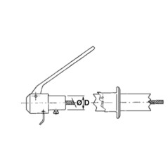 Aluminium safety device with short red lever Ø  22.7 mm motor