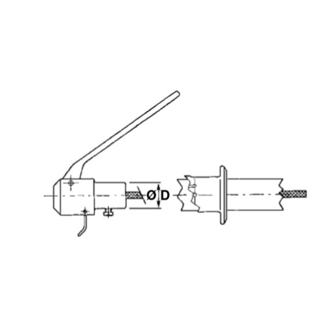 Aluminium safety device with short red lever Ø  22.7 mm motor